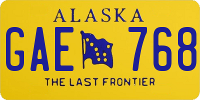 AK license plate GAE768