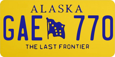 AK license plate GAE770