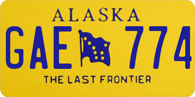 AK license plate GAE774