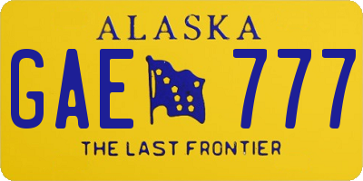 AK license plate GAE777