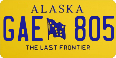 AK license plate GAE805