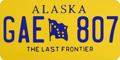 AK license plate GAE807