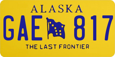 AK license plate GAE817