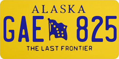 AK license plate GAE825