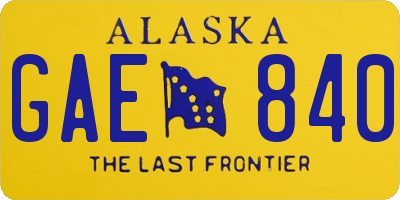 AK license plate GAE840