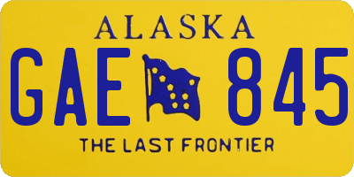 AK license plate GAE845
