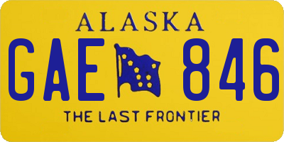 AK license plate GAE846