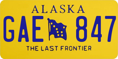 AK license plate GAE847