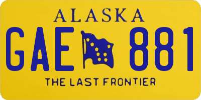 AK license plate GAE881