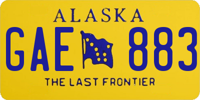AK license plate GAE883