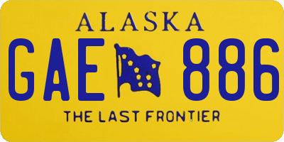 AK license plate GAE886