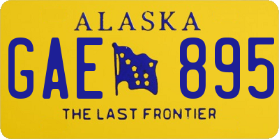 AK license plate GAE895