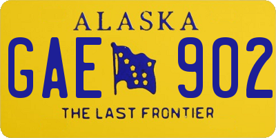 AK license plate GAE902