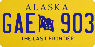 AK license plate GAE903