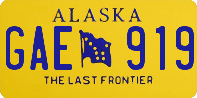 AK license plate GAE919