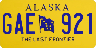 AK license plate GAE921