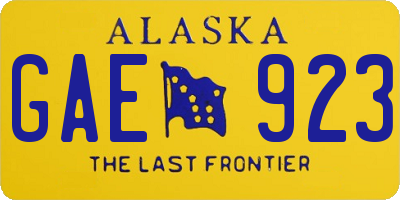 AK license plate GAE923