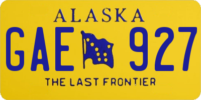AK license plate GAE927