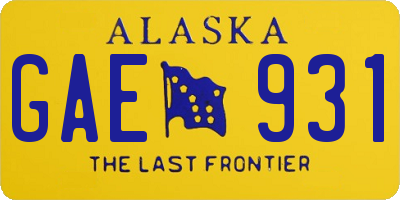 AK license plate GAE931