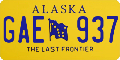 AK license plate GAE937