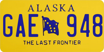 AK license plate GAE948