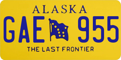 AK license plate GAE955