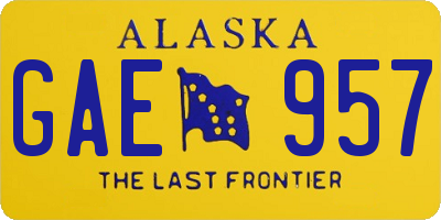 AK license plate GAE957
