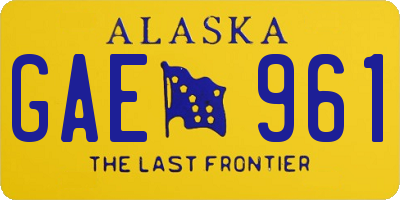AK license plate GAE961