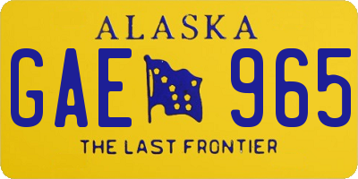 AK license plate GAE965