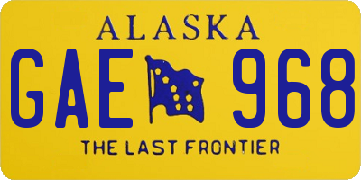 AK license plate GAE968