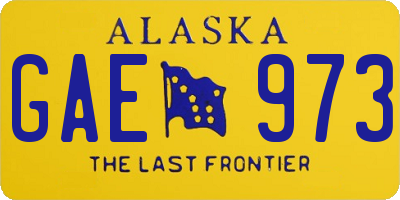 AK license plate GAE973