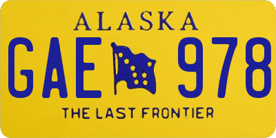 AK license plate GAE978