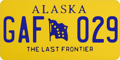 AK license plate GAF029