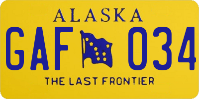AK license plate GAF034