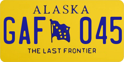 AK license plate GAF045