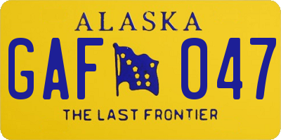 AK license plate GAF047