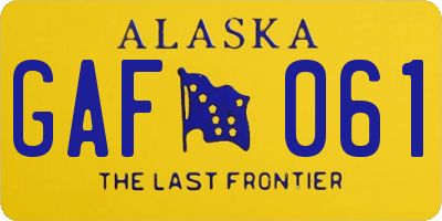AK license plate GAF061