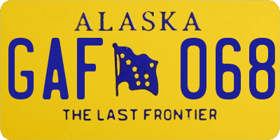 AK license plate GAF068