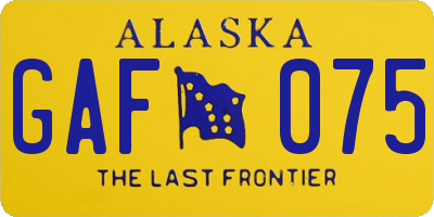 AK license plate GAF075