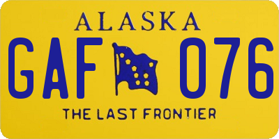 AK license plate GAF076