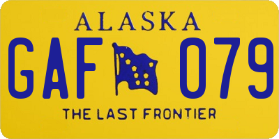 AK license plate GAF079