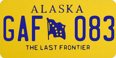AK license plate GAF083