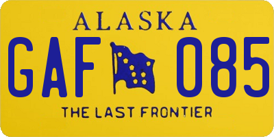 AK license plate GAF085