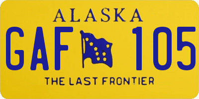 AK license plate GAF105
