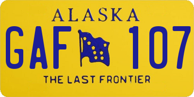 AK license plate GAF107