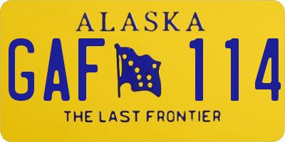 AK license plate GAF114