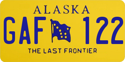AK license plate GAF122