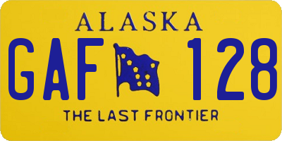 AK license plate GAF128