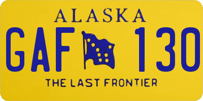 AK license plate GAF130