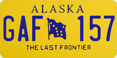 AK license plate GAF157